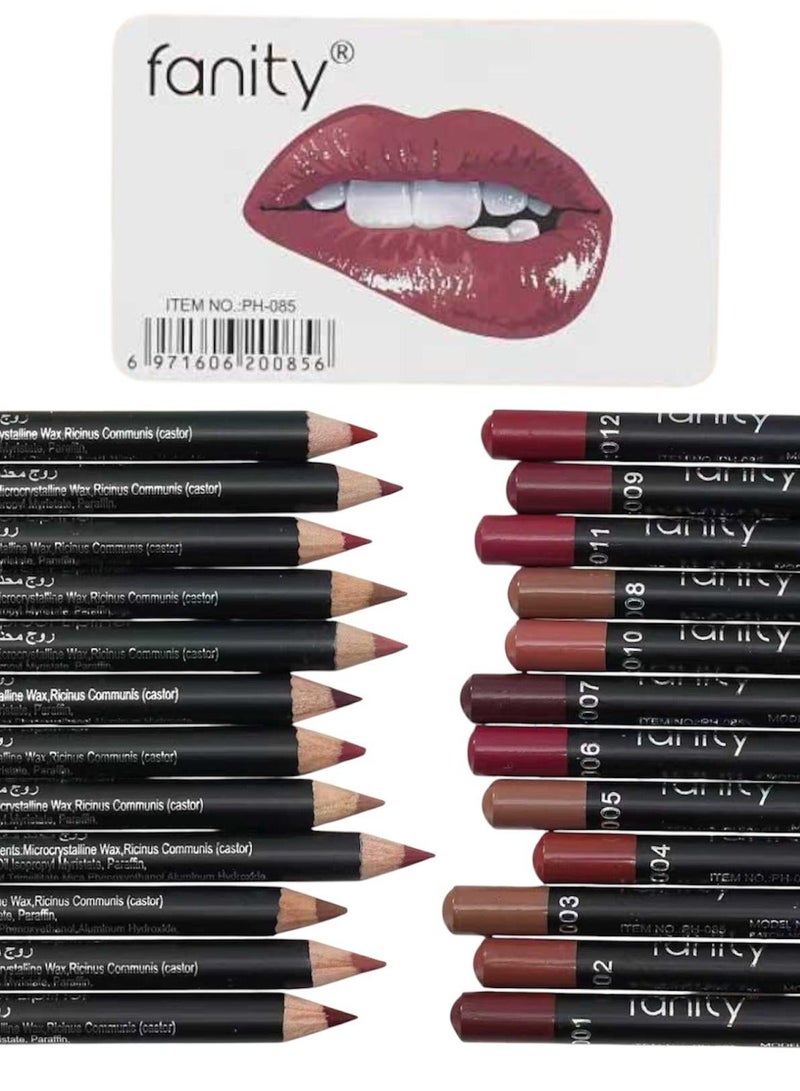 فانيتي محدد شفاه ضد للماء 12 قطعة - Image 2